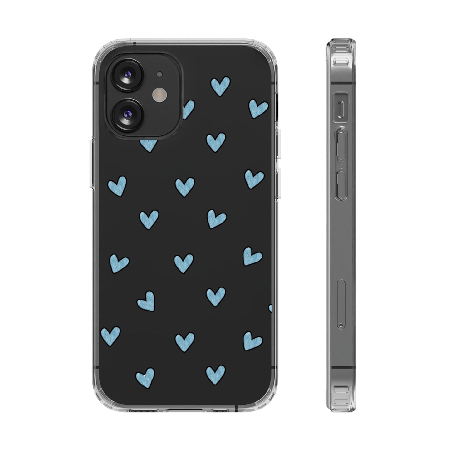 Cute Hearts - Clear Phone Case