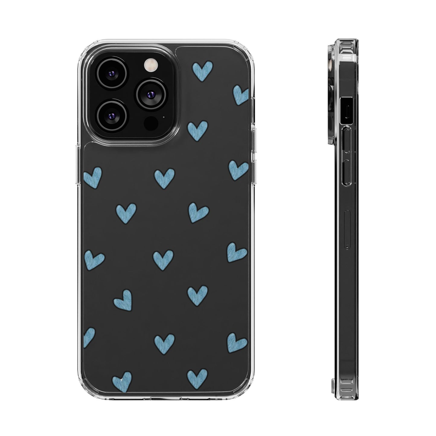 Cute Hearts - Clear Phone Case