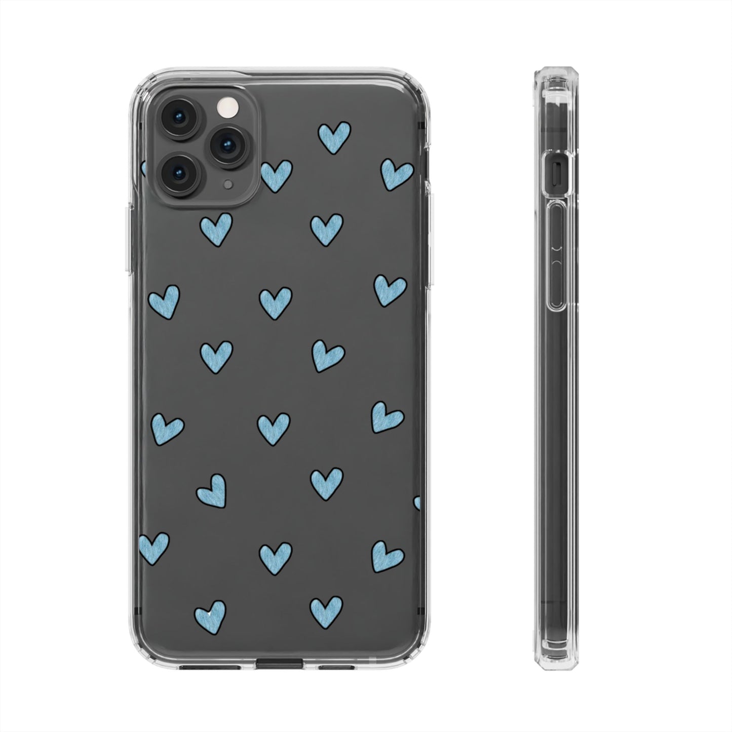 Cute Hearts - Clear Phone Case