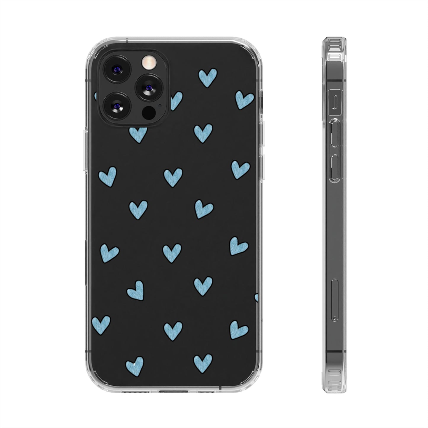 Cute Hearts - Clear Phone Case