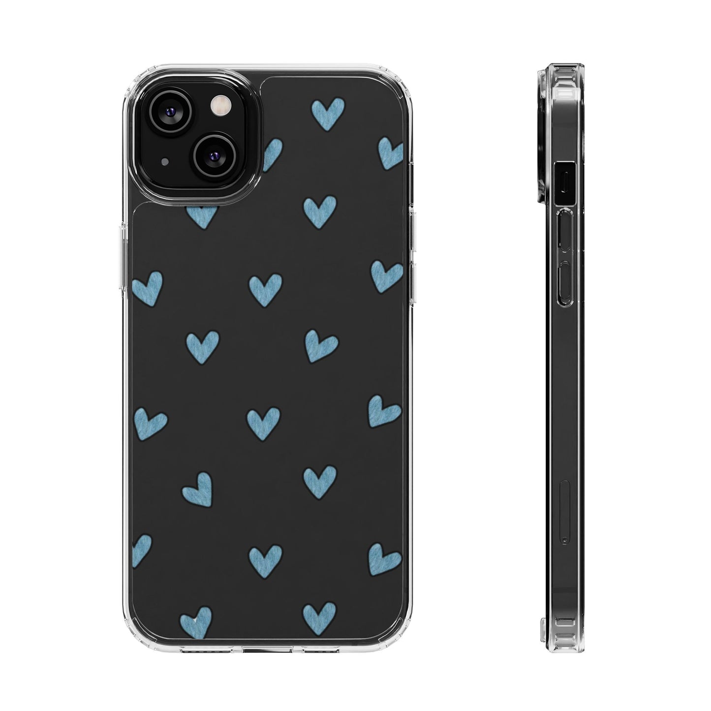 Cute Hearts - Clear Phone Case