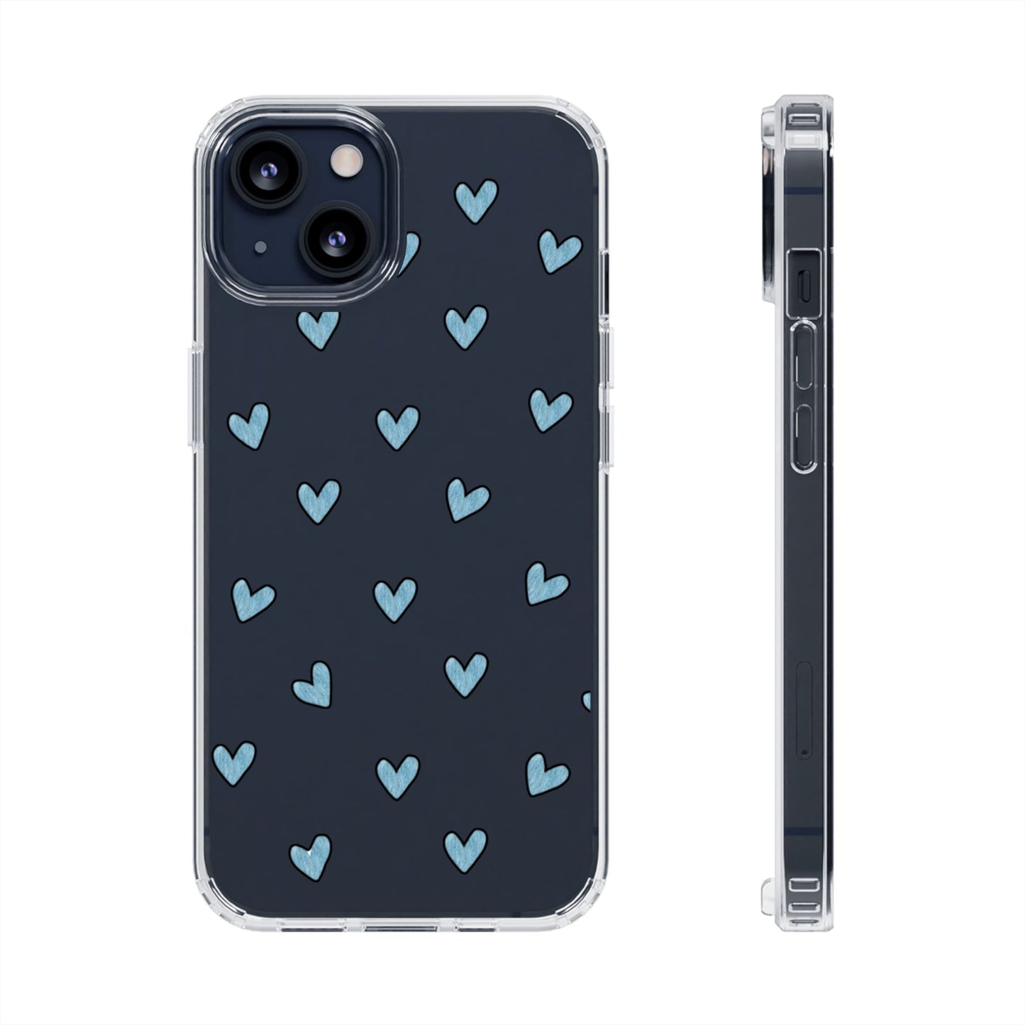 Cute Hearts - Clear Phone Case
