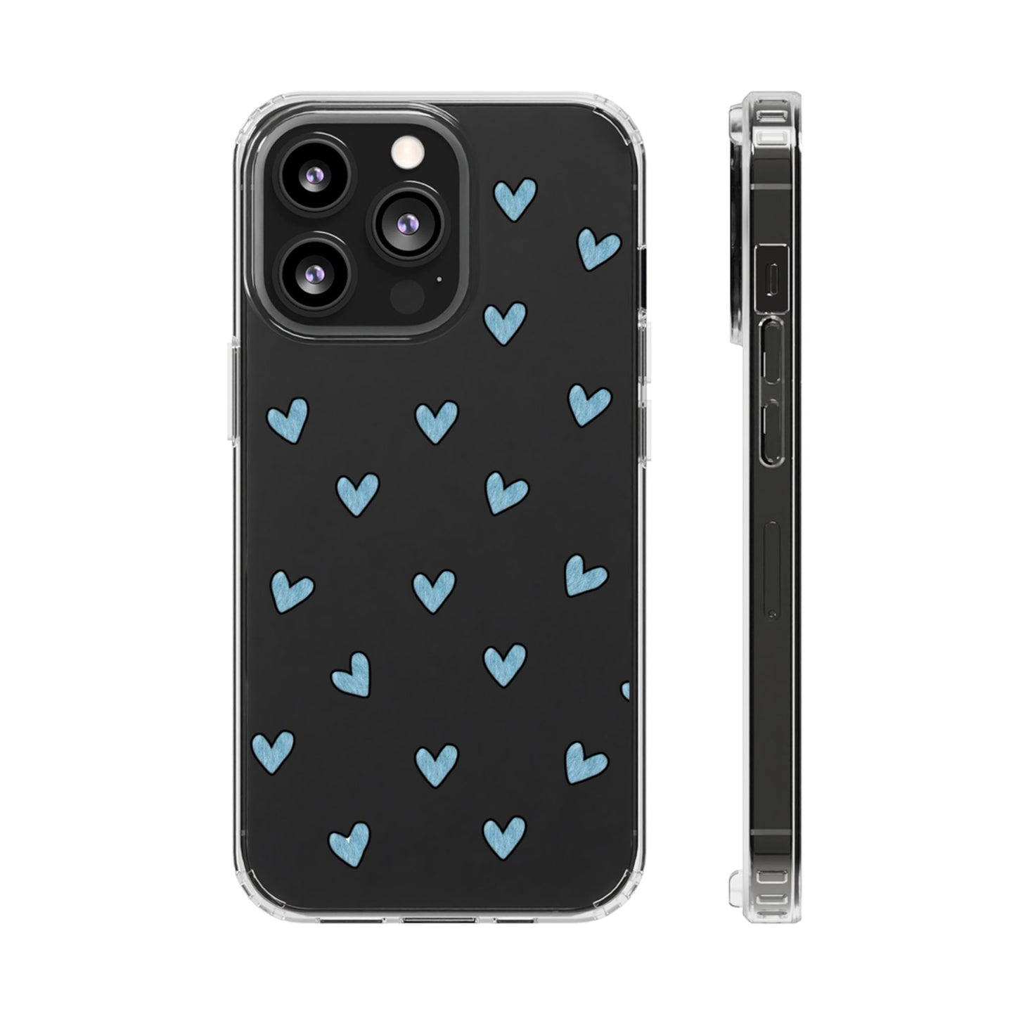 Cute Hearts - Clear Phone Case