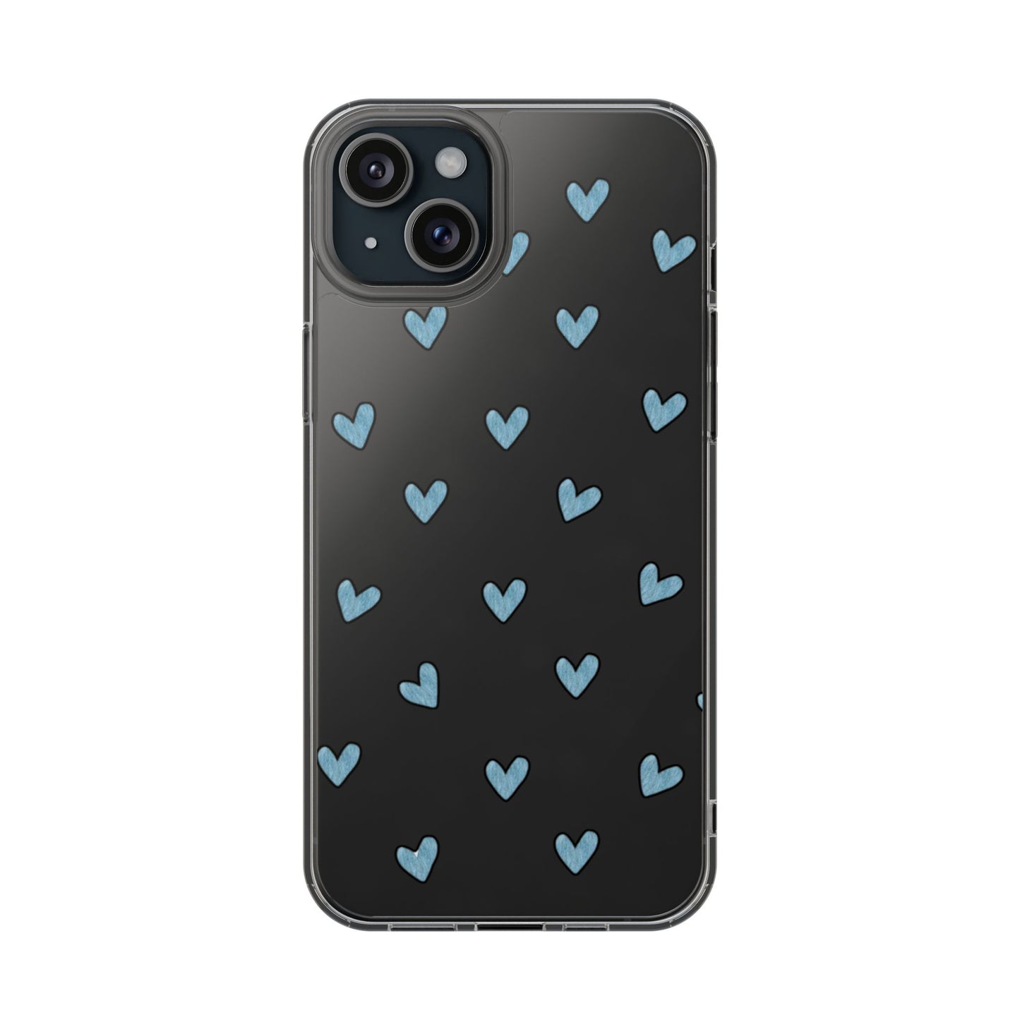 Cute Hearts - Clear Phone Case