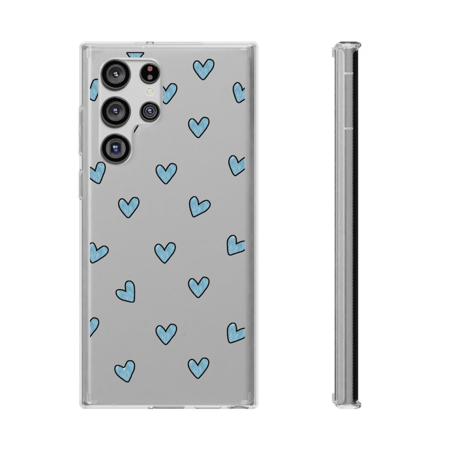 Cute Hearts - Clear Phone Case