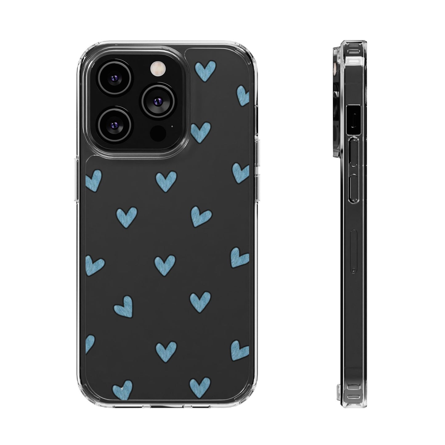 Cute Hearts - Clear Phone Case