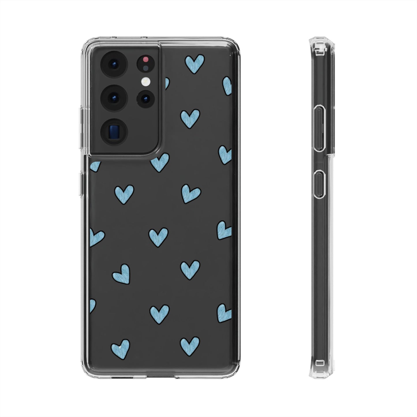 Cute Hearts - Clear Phone Case