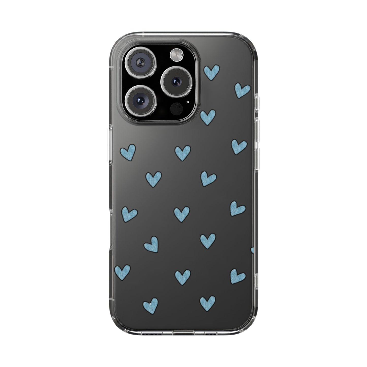 Cute Hearts - Clear Phone Case