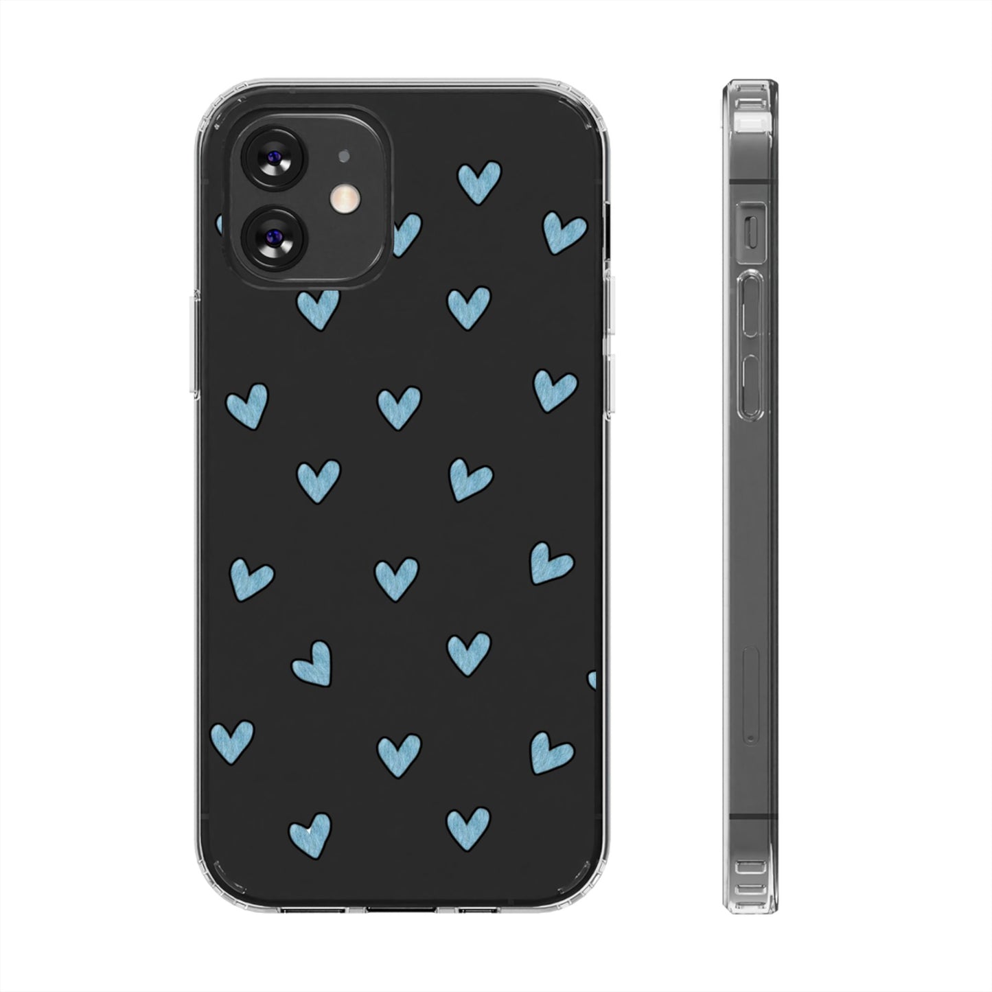 Cute Hearts - Clear Phone Case
