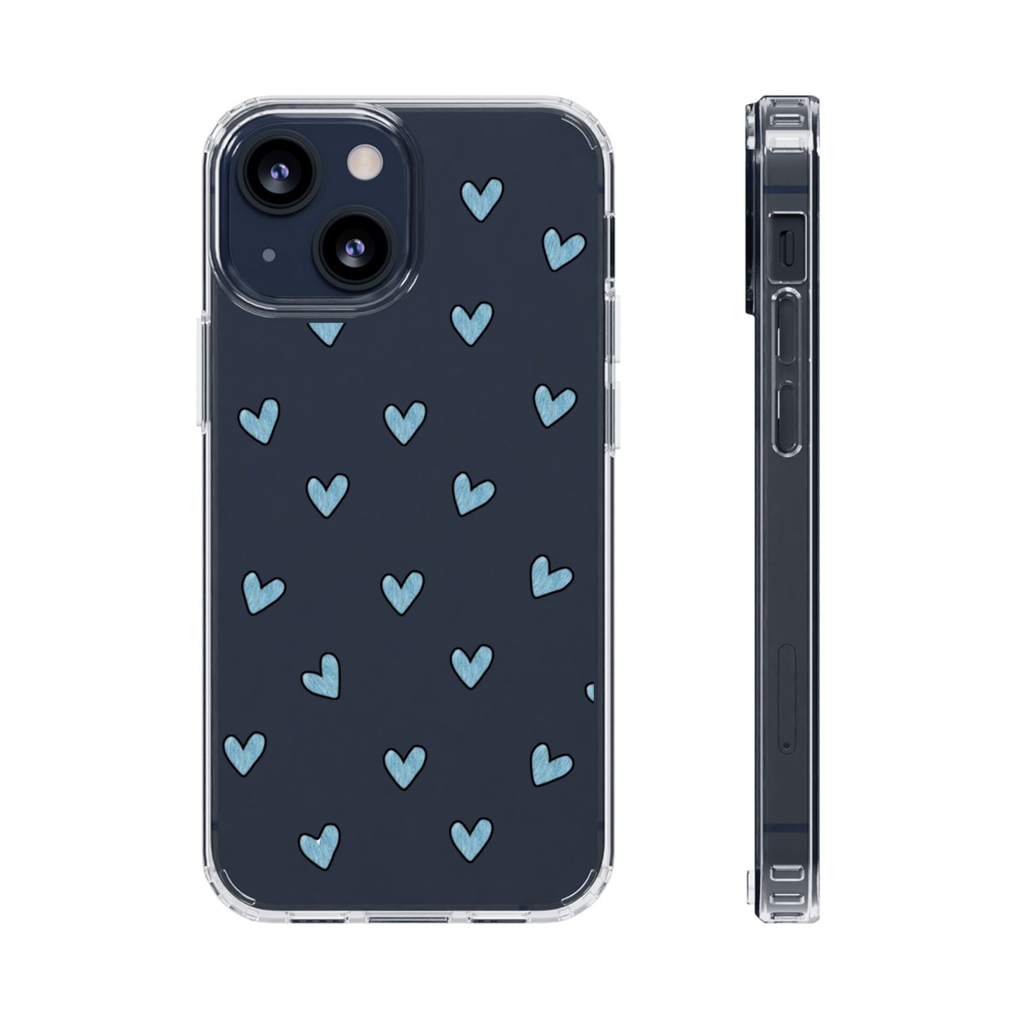 Cute Hearts - Clear Phone Case