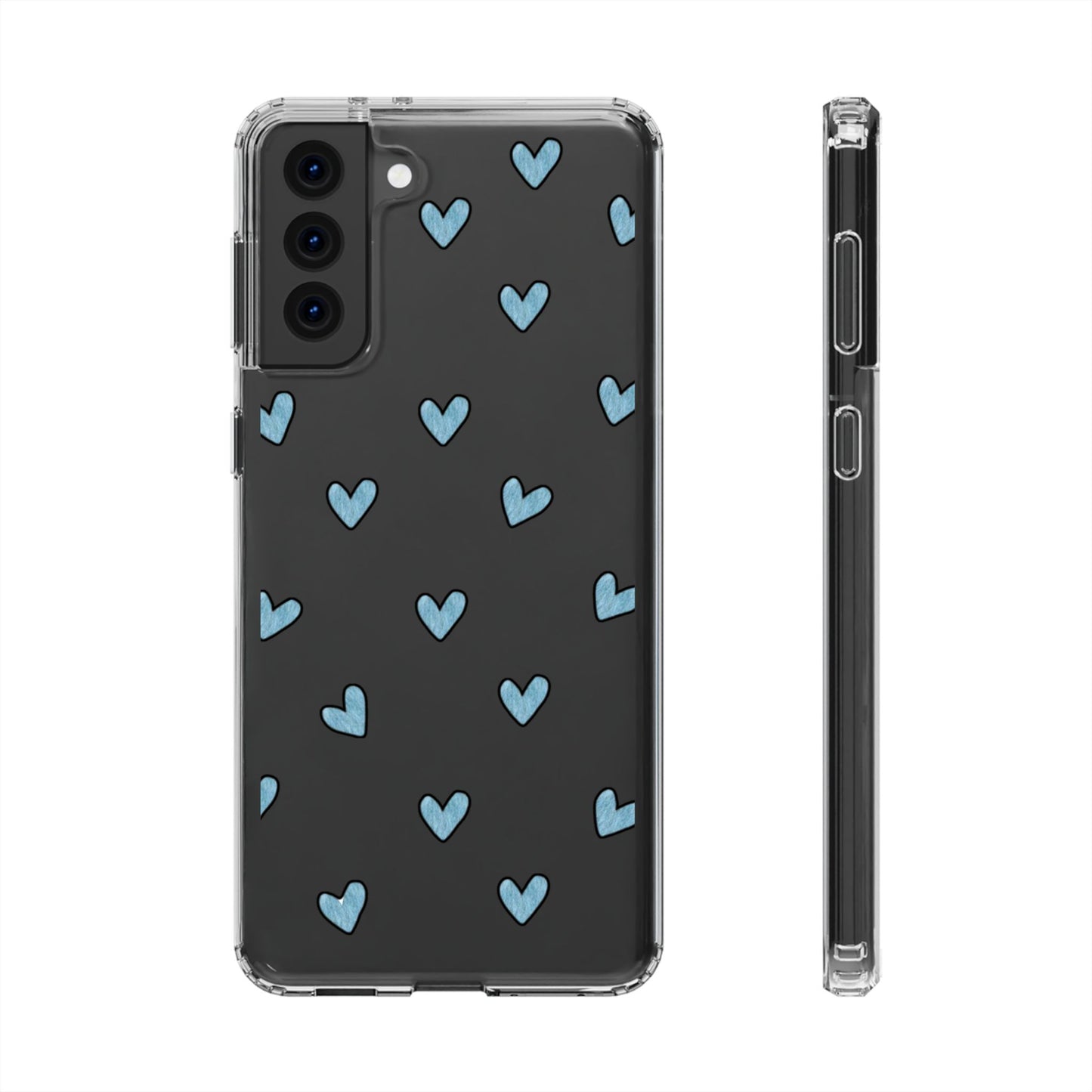 Cute Hearts - Clear Phone Case