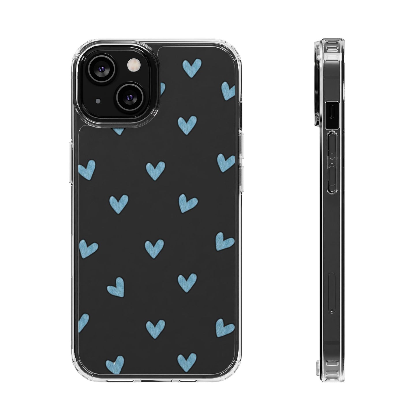 Cute Hearts - Clear Phone Case