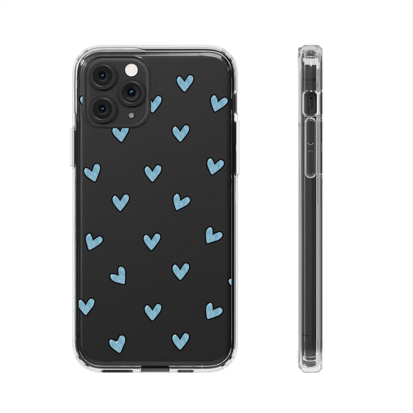 Cute Hearts - Clear Phone Case
