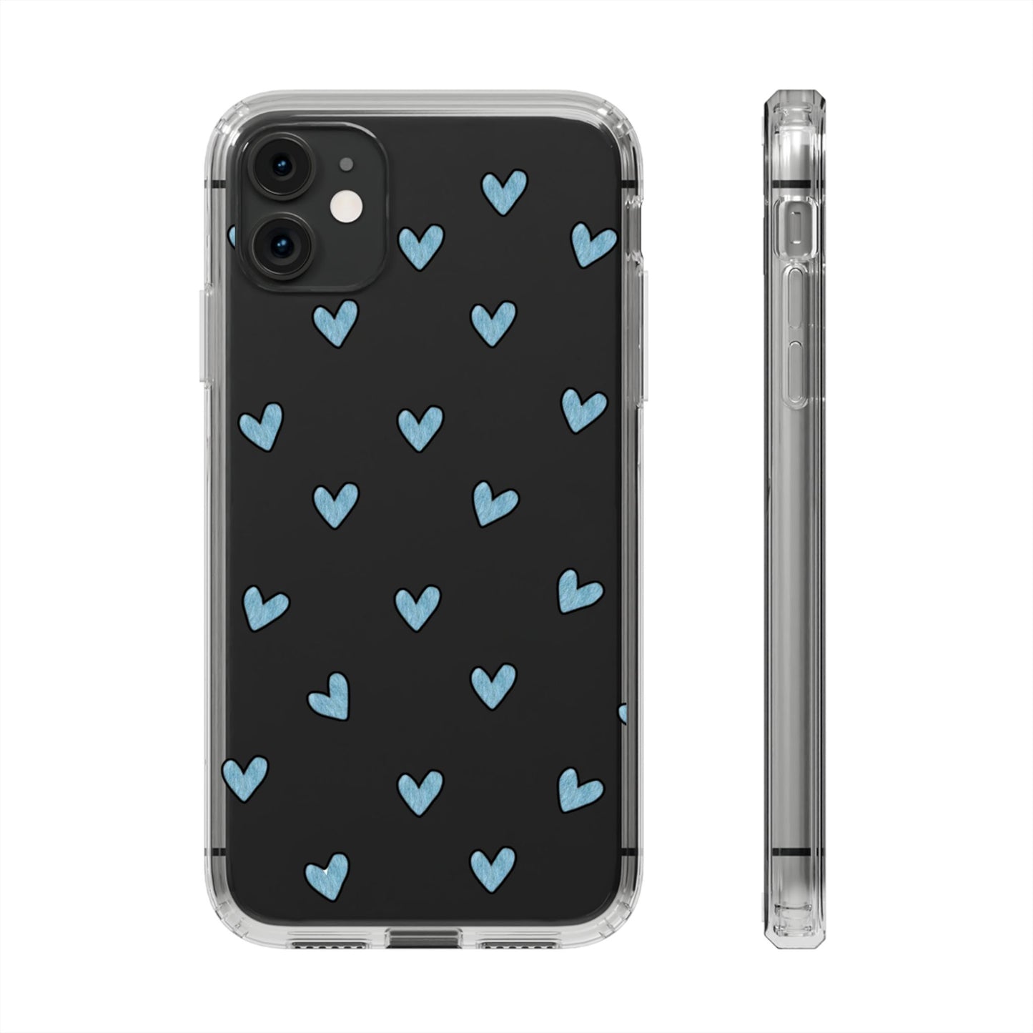 Cute Hearts - Clear Phone Case