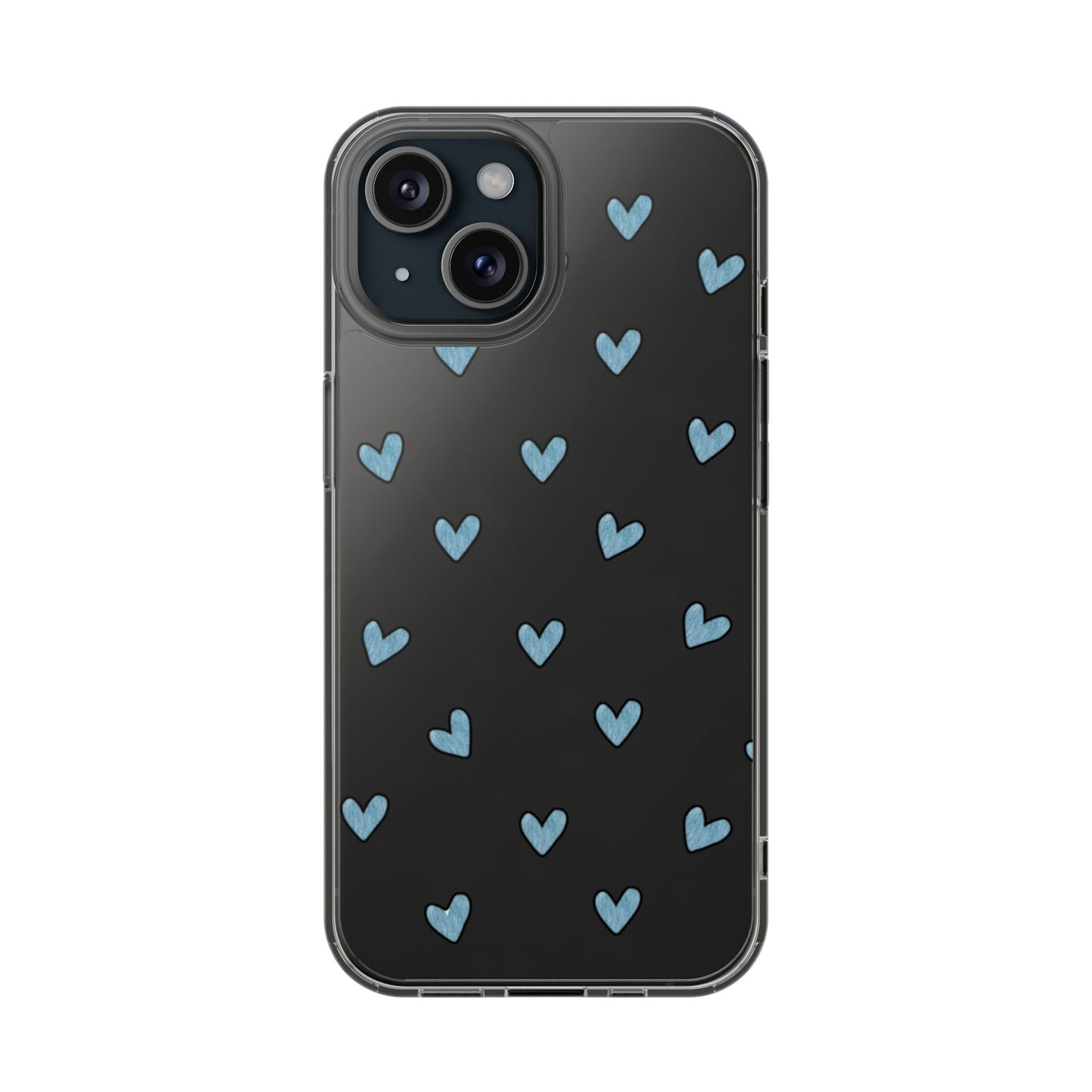Cute Hearts - Clear Phone Case
