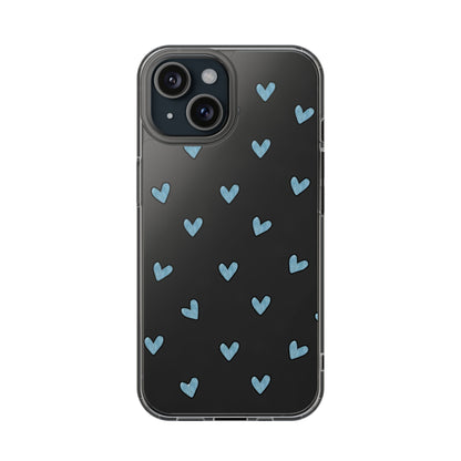 Cute Hearts - Clear Phone Case