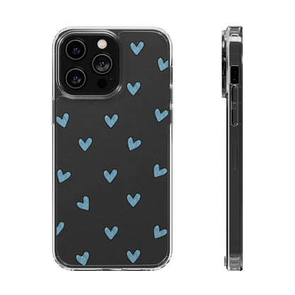 Cute Hearts - Clear Phone Case
