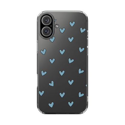 Cute Hearts - Clear Phone Case