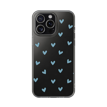 Cute Hearts - Clear Phone Case