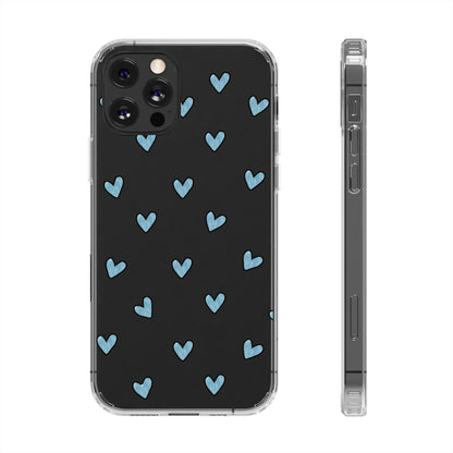 Cute Hearts - Clear Phone Case