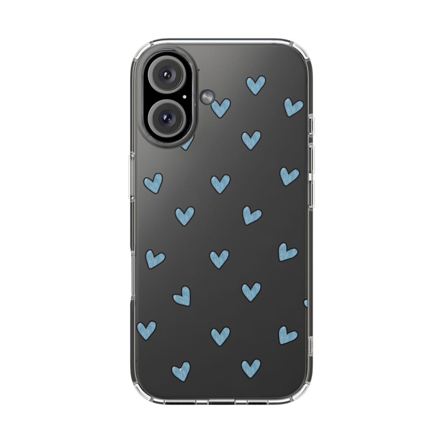 Cute Hearts - Clear Phone Case