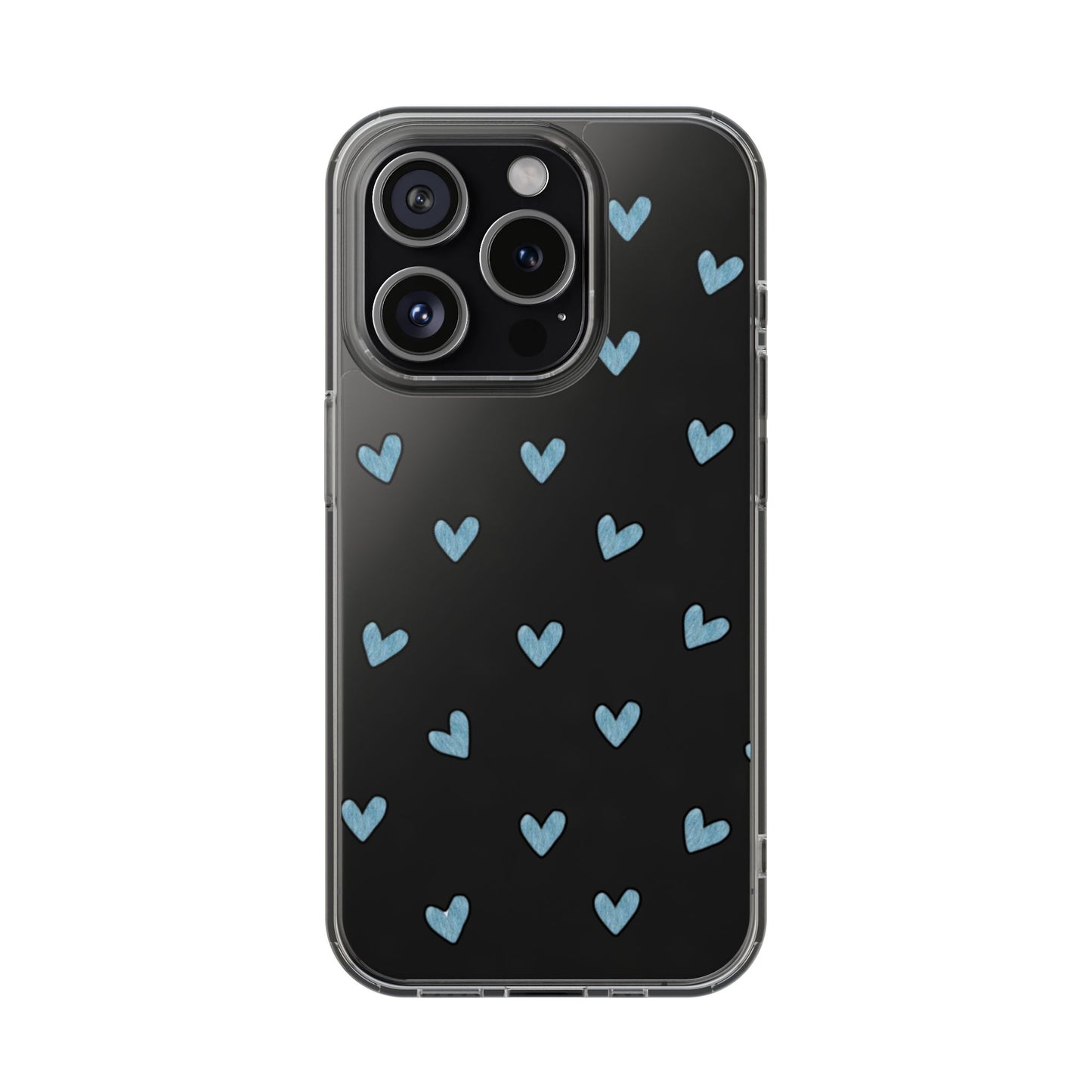 Cute Hearts - Clear Phone Case