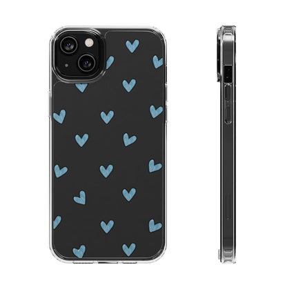 Cute Hearts - Clear Phone Case