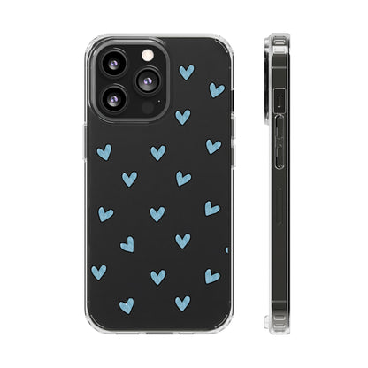 Cute Hearts - Clear Phone Case