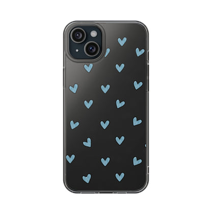 Cute Hearts - Clear Phone Case