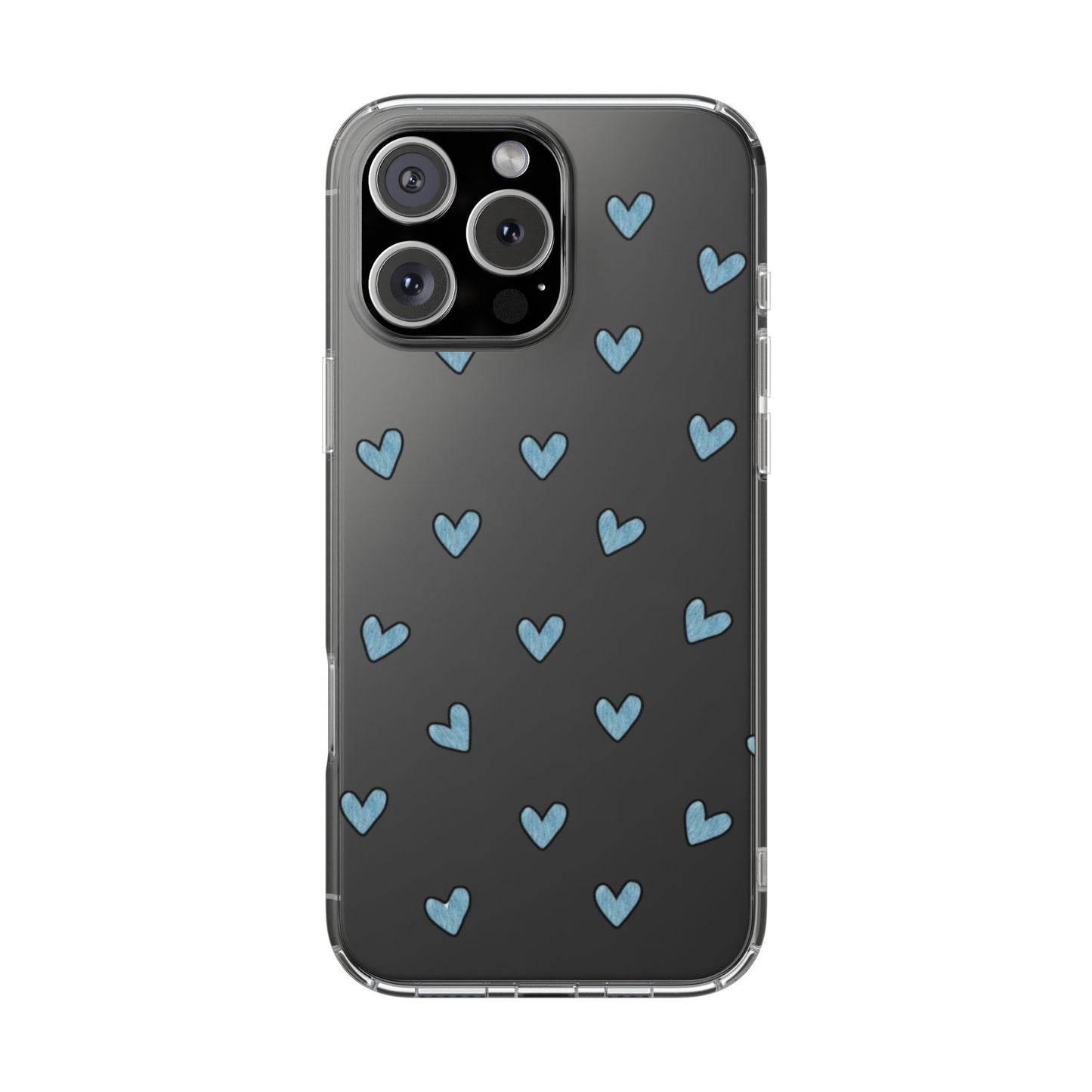 Cute Hearts - Clear Phone Case