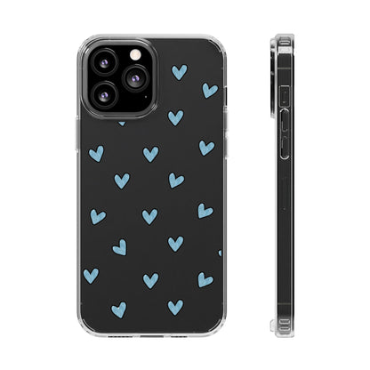 Cute Hearts - Clear Phone Case