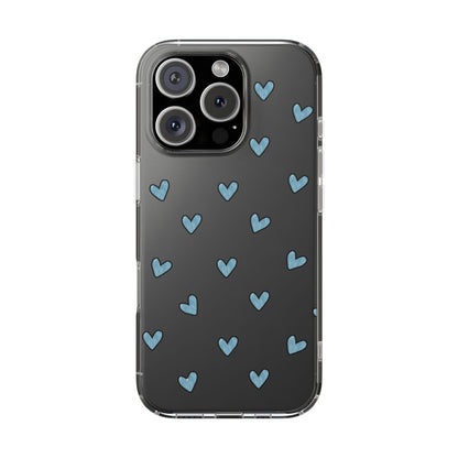 Cute Hearts - Clear Phone Case