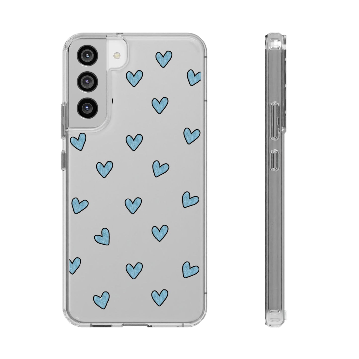 Cute Hearts - Clear Phone Case