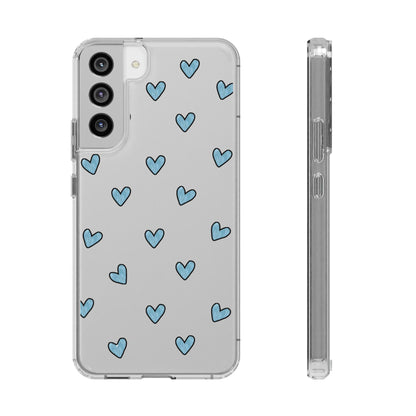 Cute Hearts - Clear Phone Case