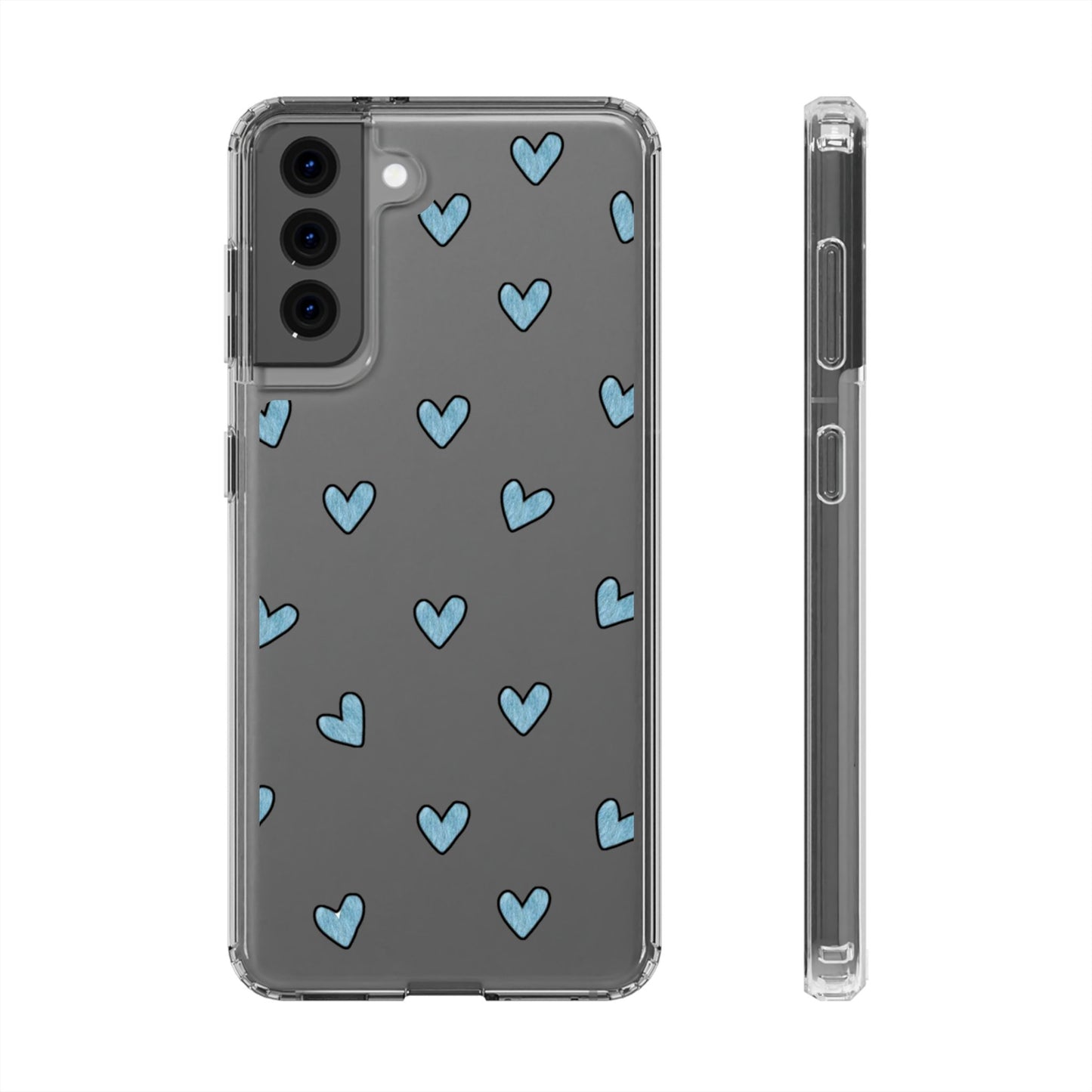 Cute Hearts - Clear Phone Case