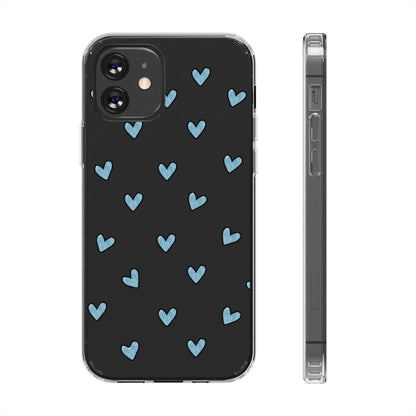 Cute Hearts - Clear Phone Case