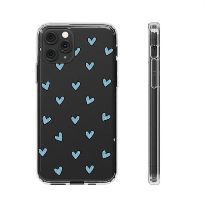 Cute Hearts - Clear Phone Case