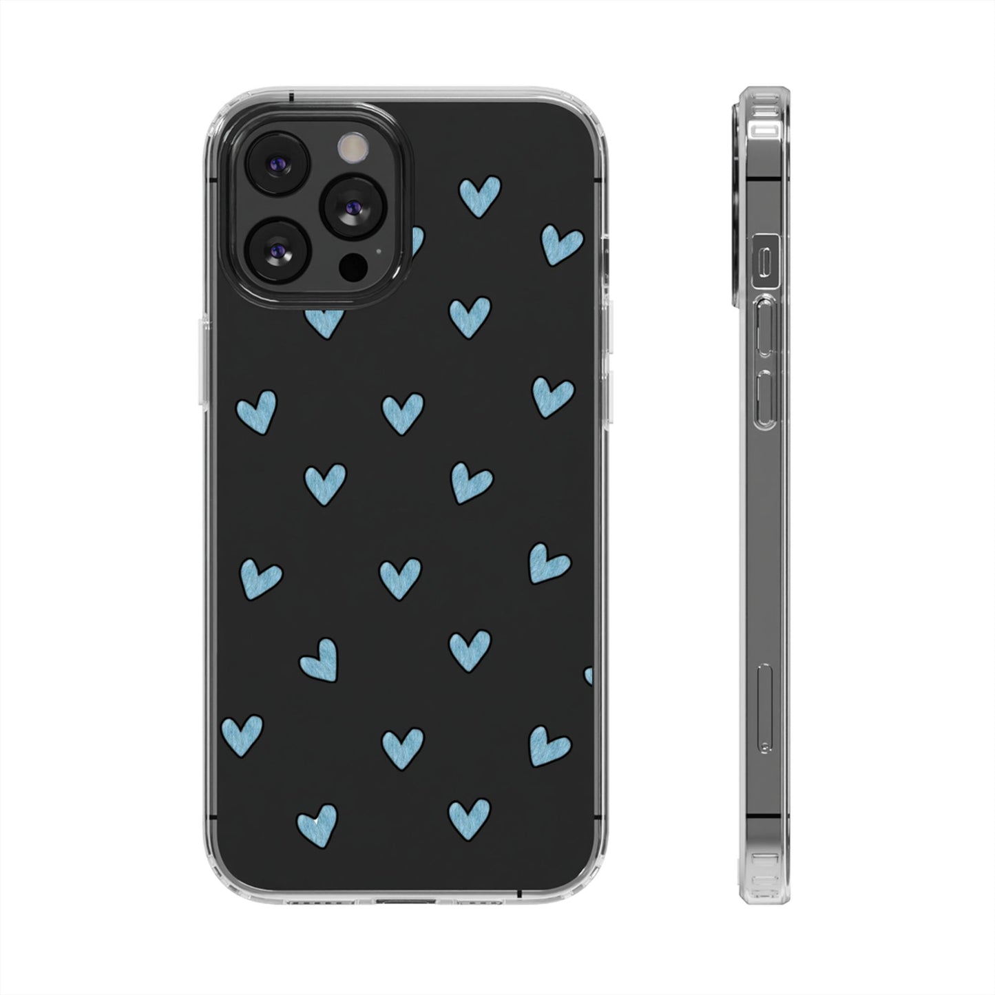 Cute Hearts - Clear Phone Case