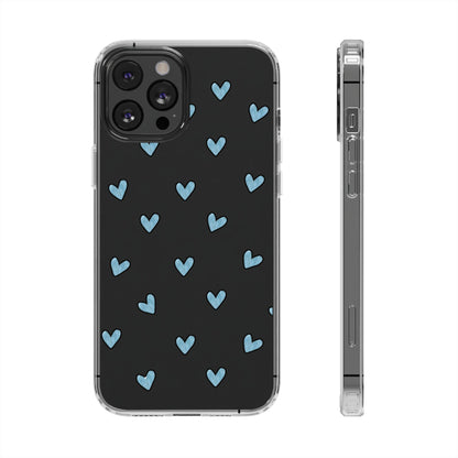 Cute Hearts - Clear Phone Case